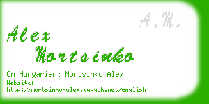 alex mortsinko business card